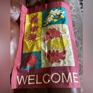 NWOT Welcome Jetmax Fall Themed Home Garden Flag Leaves 🍁 & Acorns 🍂